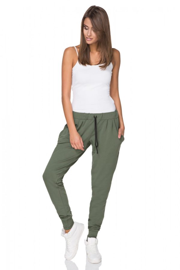 Green Tracksuit Trousers 5 in Cotton, Spandex and Polyester