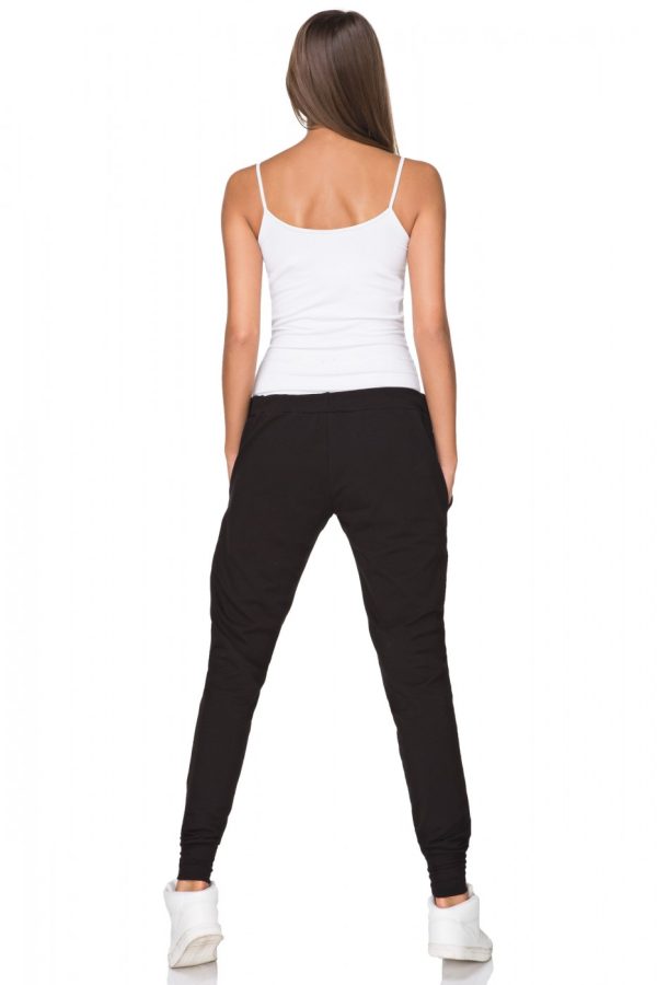 Black Tracksuit Trousers in Women`s Tracksuit Bottoms, Sports Pants with Cotton, Spandex and Polyester