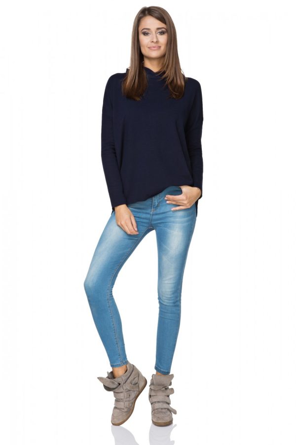 Navy Blue Sweatshirt 4 in Cotton and Polyester