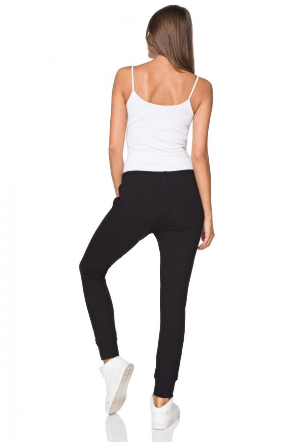 Black Tracksuit Trousers in Women`s Tracksuit Bottoms, Sports Pants with Cotton and Polyester