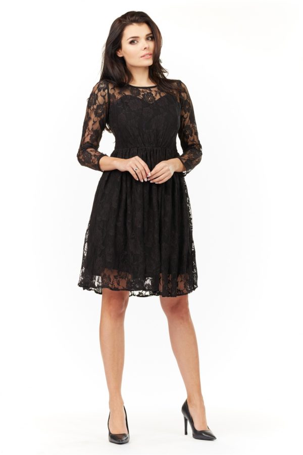 Black Evening Dress in Evening Dresses with Spandex and Polyester