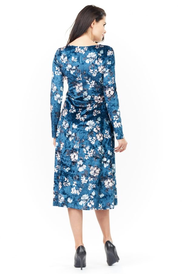 Navy Blue Daydress in Day Dresses with Spandex and Polyester