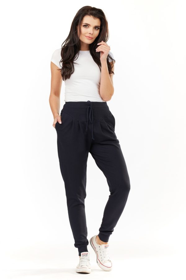 Navy Blue Tracksuit Trousers in Pants, Trousers, Shorts with Cotton, Spandex and Polyester