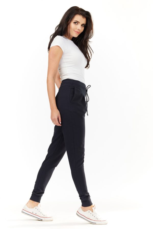 Navy Blue Tracksuit Trousers in Pants, Trousers, Shorts with Cotton, Spandex and Polyester