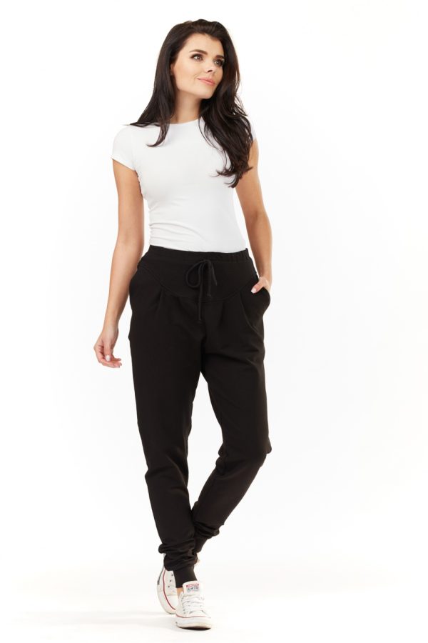 Black Tracksuit Trousers in Pants, Trousers, Shorts with Cotton, Spandex and Polyester
