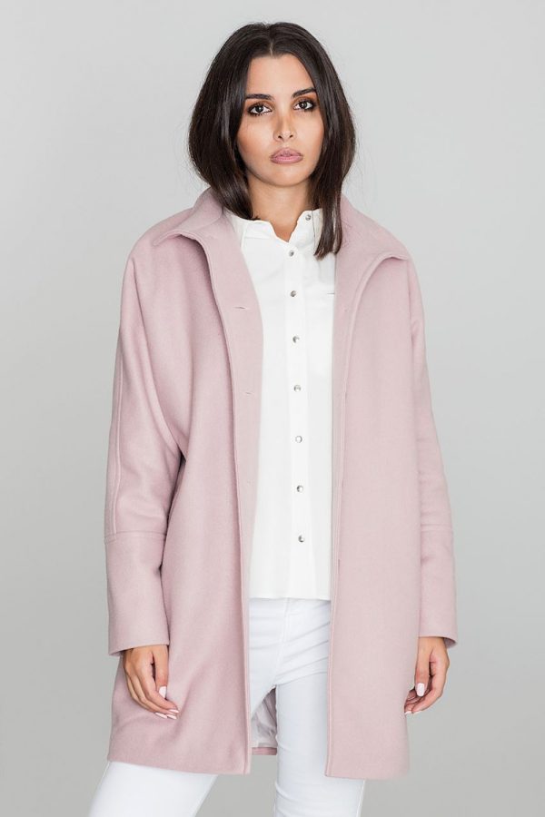 Pink Coat in Women`s Coats, Jackets with Polyester and Viscose