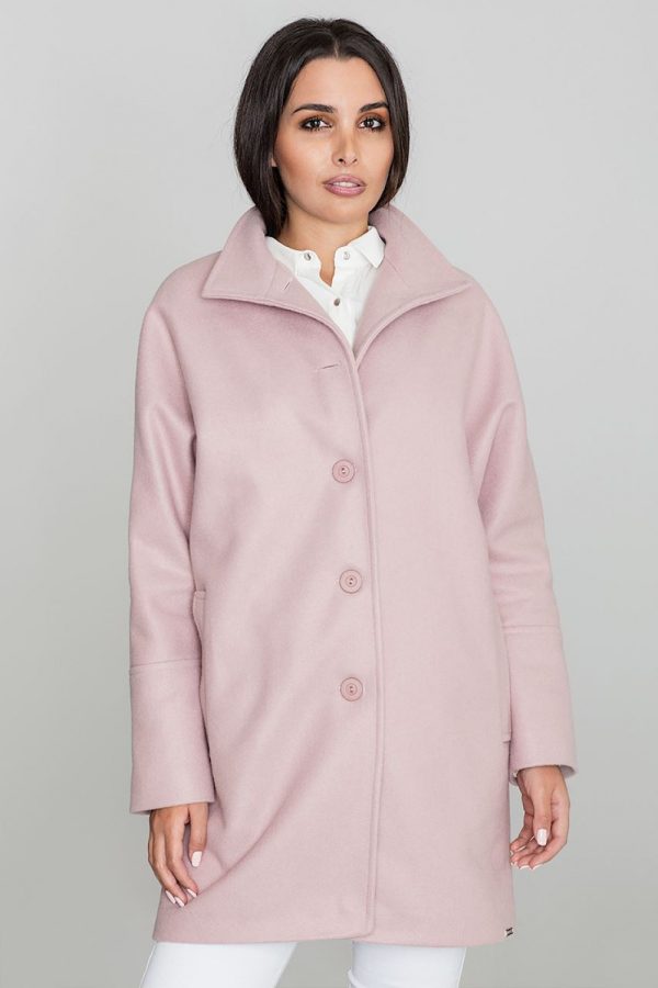 Pink Coat in Women`s Coats, Jackets with Polyester and Viscose