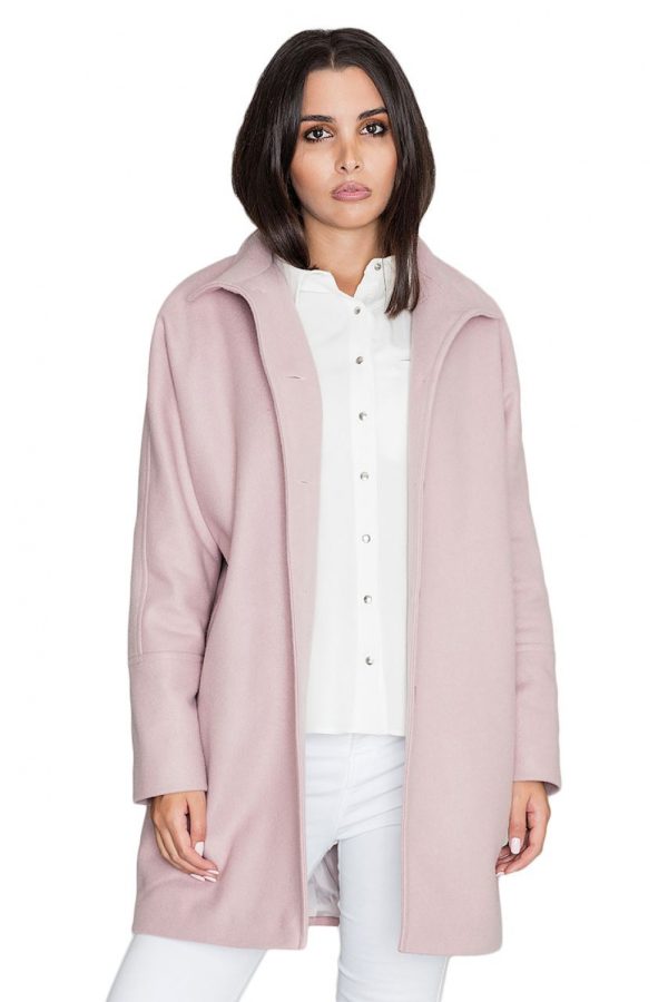 Pink Coat in Women`s Coats, Jackets with Polyester and Viscose