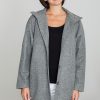 Grey Coat in Women`s Coats, Jackets with Polyester and Viscose