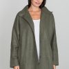 Green Coat in Women`s Coats, Jackets with Polyester and Viscose
