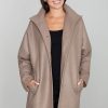 Brown Coat in Women`s Coats, Jackets with Polyester and Viscose