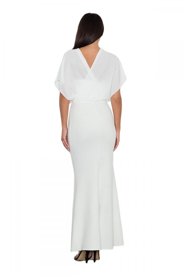 Beige Long Dress in Evening Dresses with Spandex, Polyester and Viscose