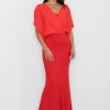 Red Long Dress in Evening Dresses with Spandex, Polyester and Viscose