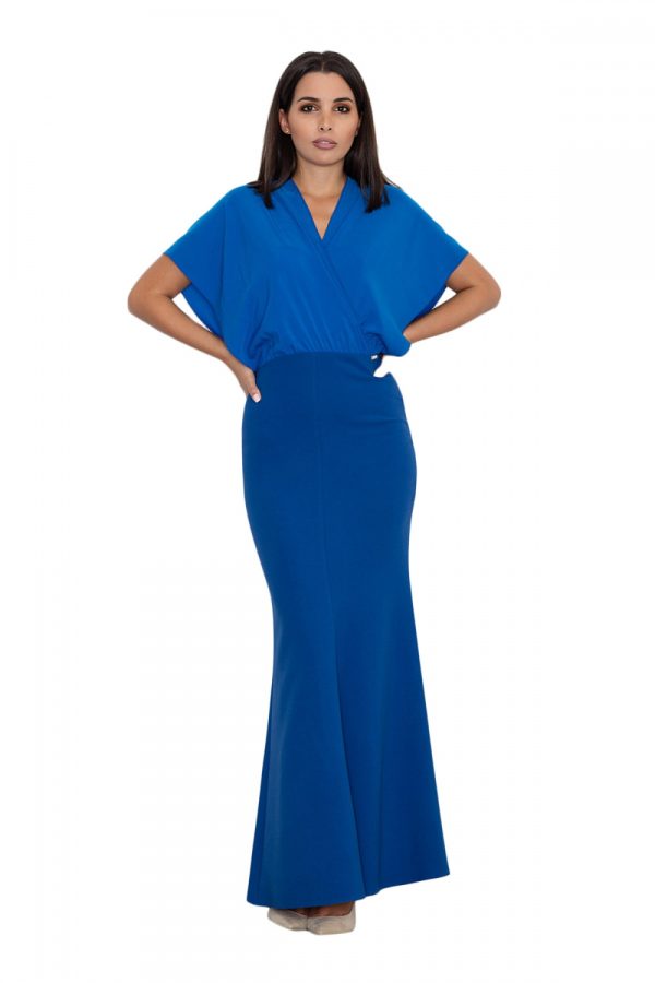 Blue Long Dress in Evening Dresses with Spandex, Polyester and Viscose