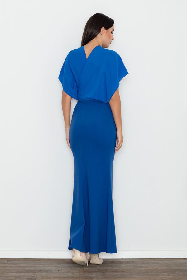 Blue Long Dress in Evening Dresses with Spandex, Polyester and Viscose