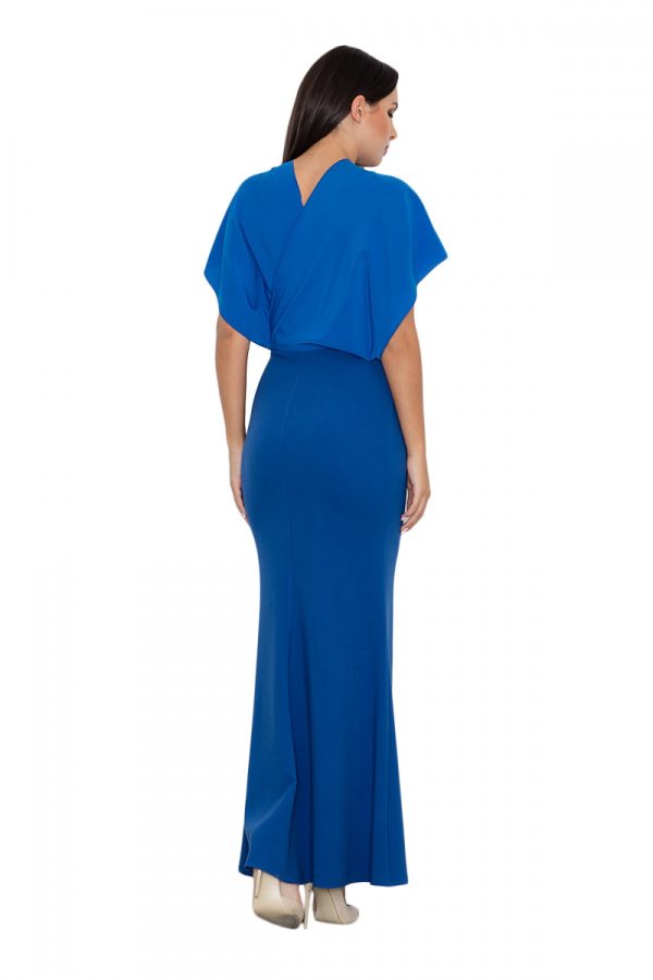 Blue Long Dress in Evening Dresses with Spandex, Polyester and Viscose