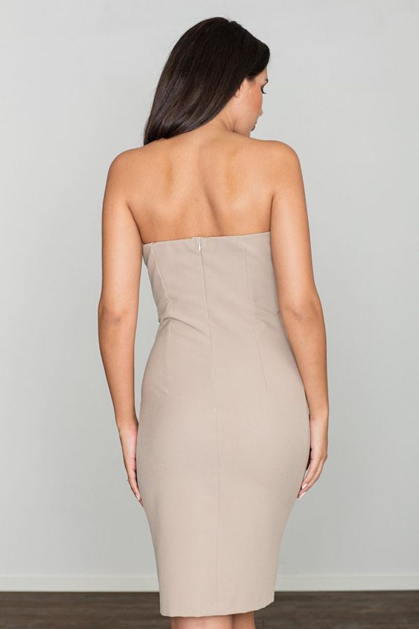 Beige Cocktail Dress in Formal Dresses, Cocktail Dresses with Polyester