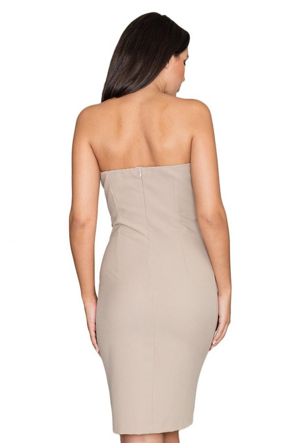 Beige Cocktail Dress in Formal Dresses, Cocktail Dresses with Polyester