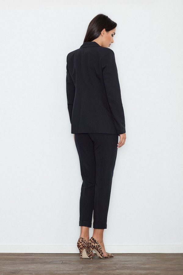 Black Women Trousers in Pants, Trousers, Shorts with Polyester and Viscose