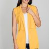 Yellow Gilet in Jackets, Vests For Women with Spandex, Polyester and Viscose