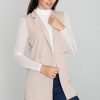Beige Gilet in Jackets, Vests For Women with Spandex, Polyester and Viscose