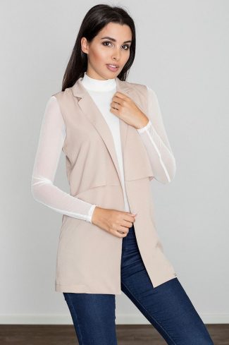 beige Gilet model 111090 Figl