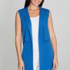 Blue Gilet in Jackets, Vests For Women with Spandex, Polyester and Viscose