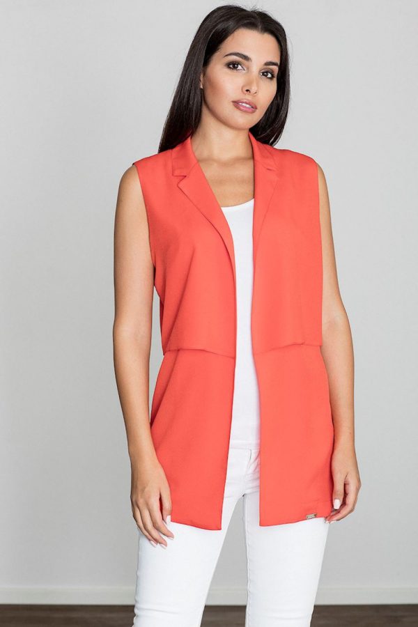 Red Gilet in Jackets, Vests For Women with Spandex, Polyester and Viscose