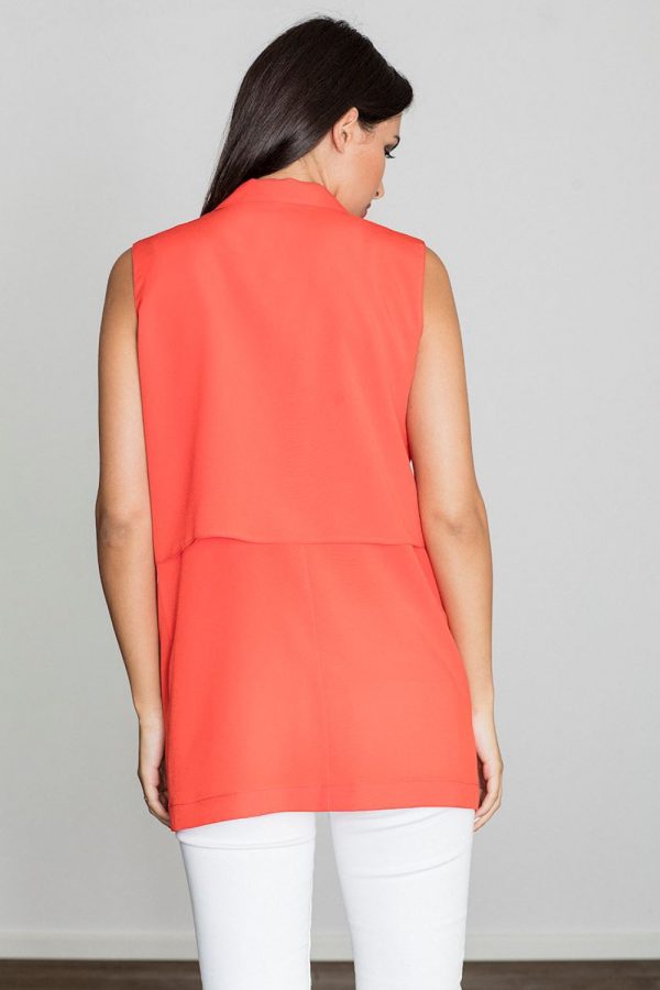 Red Gilet in Jackets, Vests For Women with Spandex, Polyester and Viscose