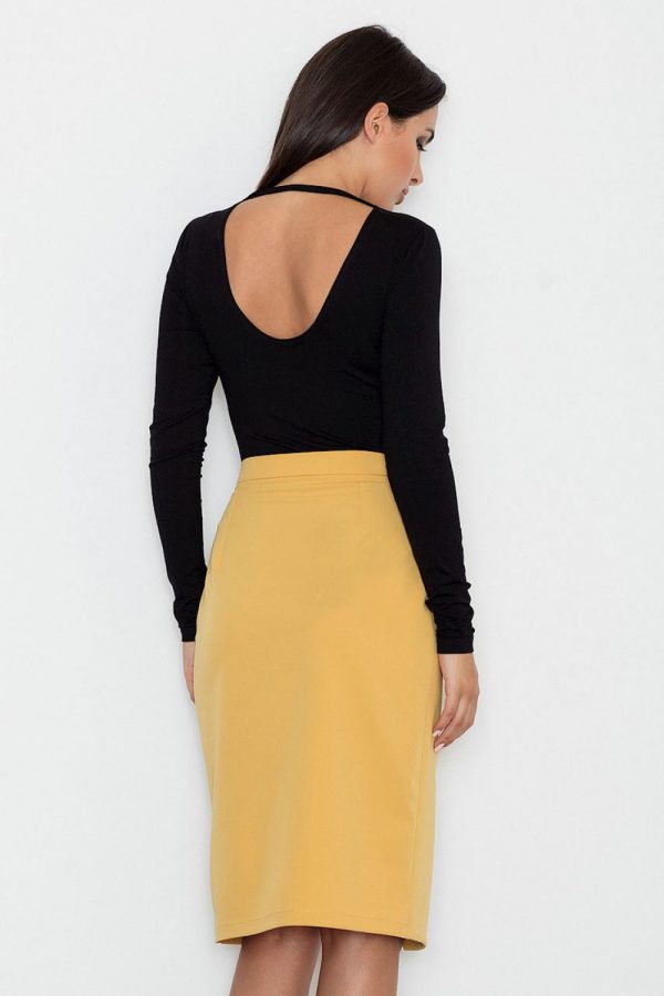 Yellow Classic Skirt in Skirts with Polyester and Viscose