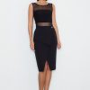 Black Classic Skirt in Skirts with Polyester and Viscose