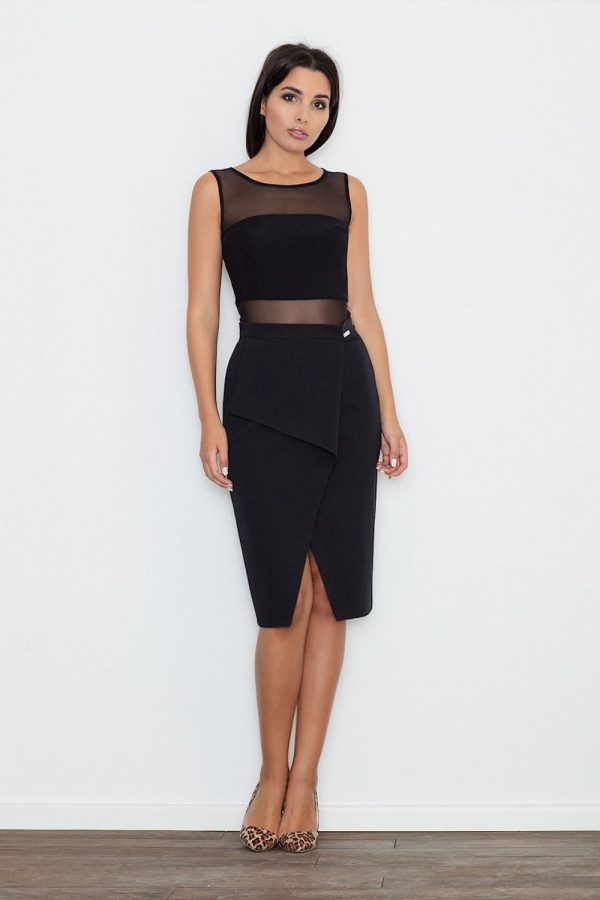 Black Classic Skirt in Skirts with Polyester and Viscose