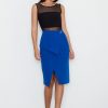 Blue Classic Skirt in Skirts with Polyester and Viscose