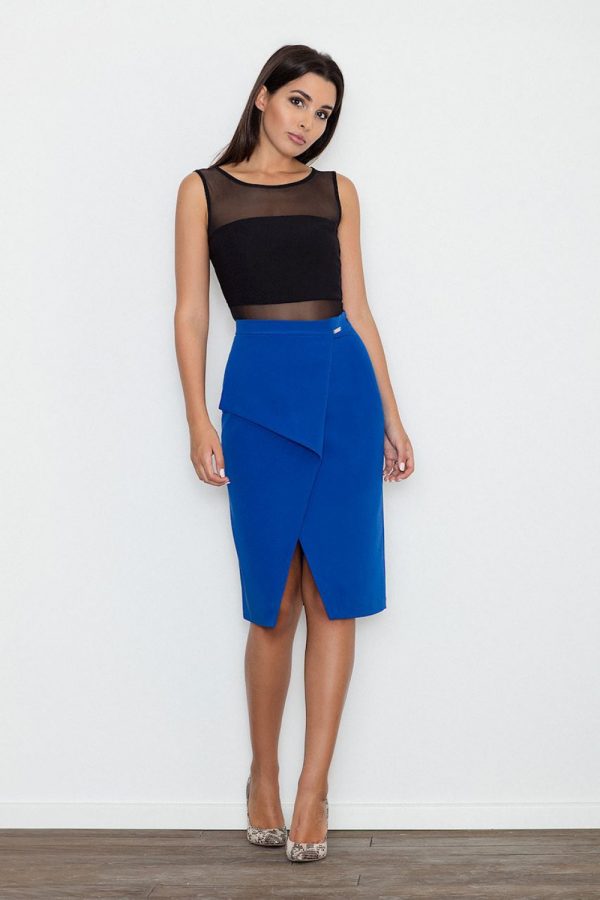 Blue Classic Skirt in Skirts with Polyester and Viscose