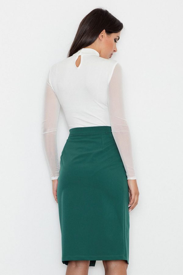 Green Classic Skirt in Skirts with Polyester and Viscose