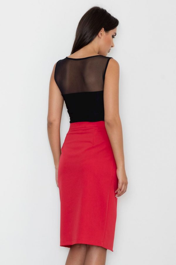 Red Classic Skirt in Skirts with Polyester and Viscose
