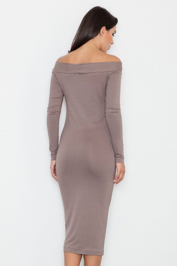 Brown Evening Dress in Evening Dresses with Spandex and Viscose