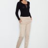 Beige Women Trousers in Pants, Trousers, Shorts with Spandex and Polyester