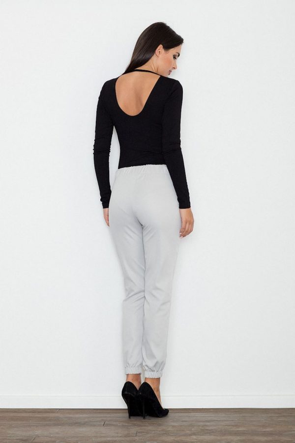 Grey Women Trousers in Pants, Trousers, Shorts with Spandex and Polyester