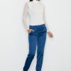 Blue Women Trousers in Pants, Trousers, Shorts with Spandex and Polyester