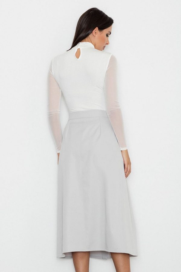 Grey Long Skirt in Skirts with Spandex and Polyester