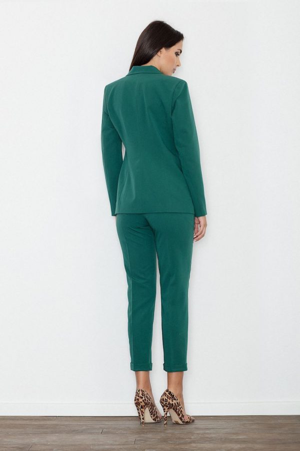 Green Women Trousers in Pants, Trousers, Shorts with Polyester and Viscose
