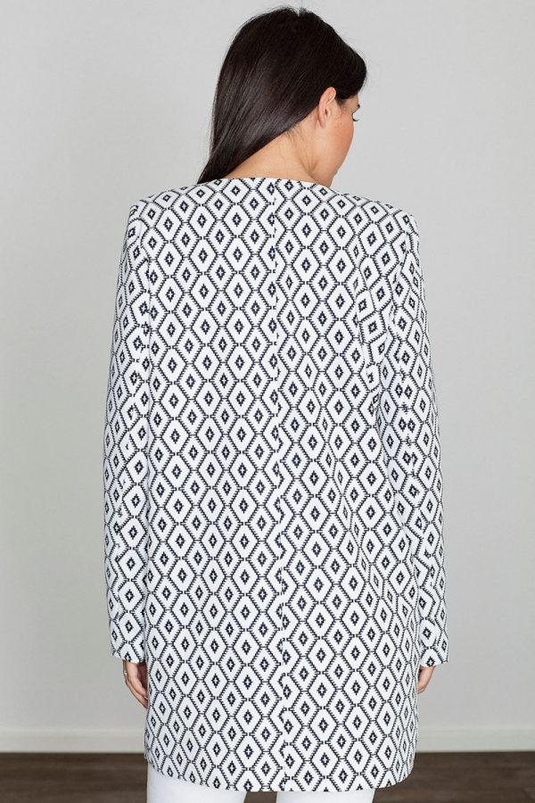White Coat in Women`s Coats, Jackets with Polyester and Viscose