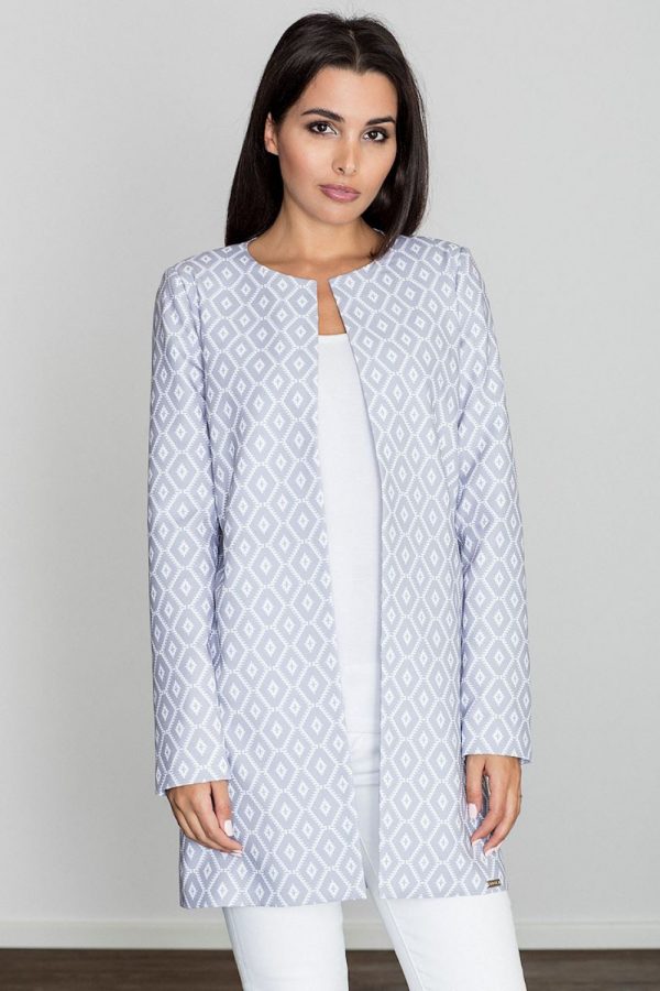 Grey Coat in Women`s Coats, Jackets with Polyester and Viscose