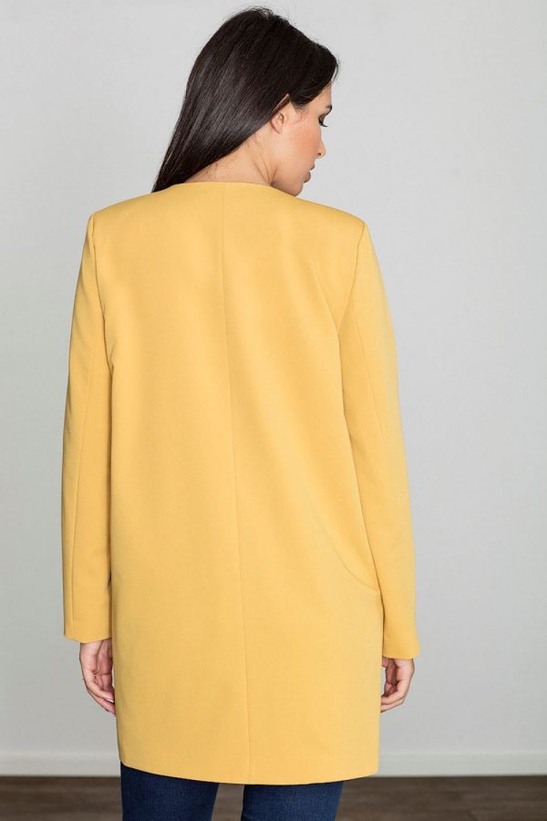 Yellow Coat in Women`s Coats, Jackets with Polyester and Viscose