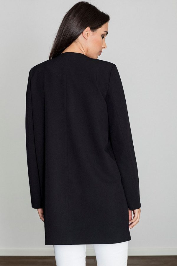 Black Coat in Women`s Coats, Jackets with Polyester and Viscose
