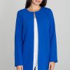 Blue Coat in Women`s Coats, Jackets with Polyester and Viscose