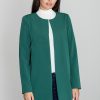 Green Coat in Women`s Coats, Jackets with Polyester and Viscose