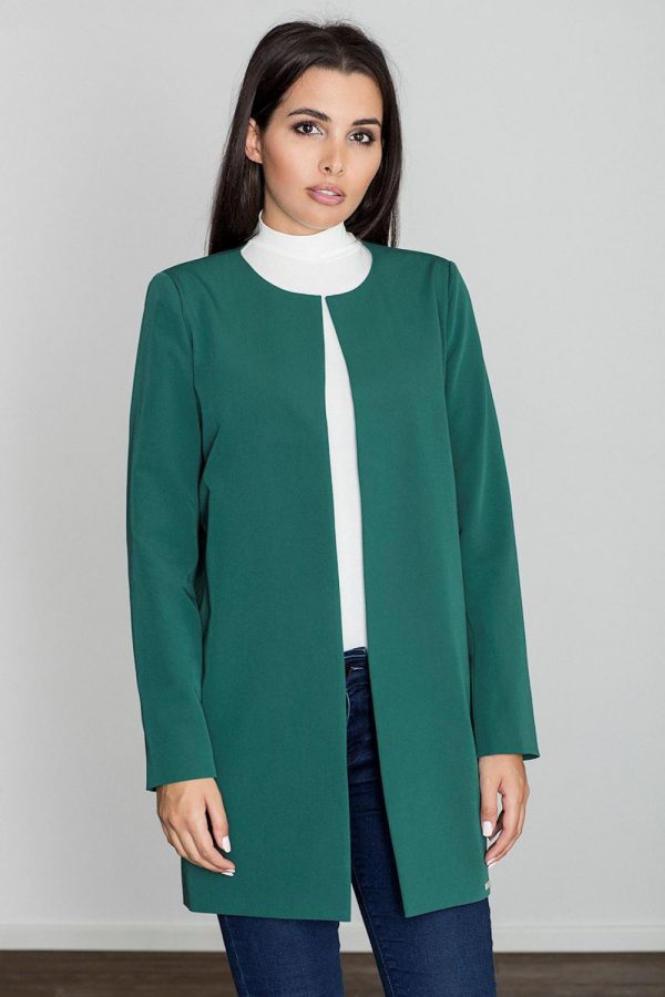 Green Coat in Women`s Coats, Jackets with Polyester and Viscose