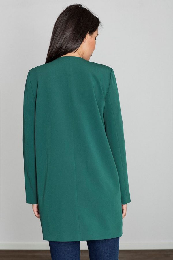 Green Coat in Women`s Coats, Jackets with Polyester and Viscose